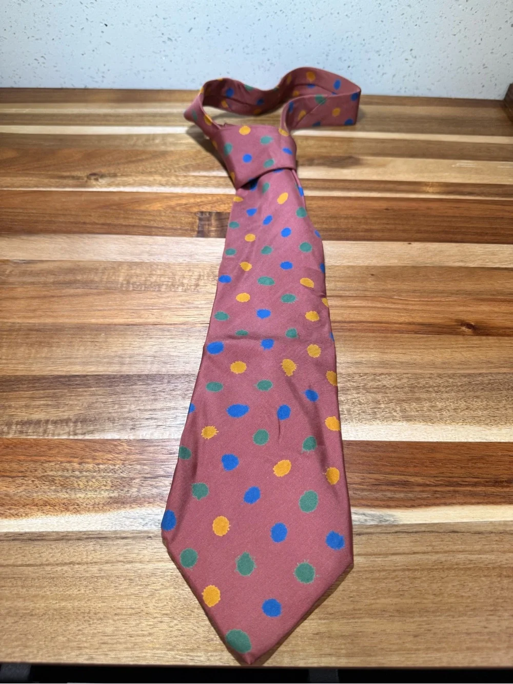Vintage Men’s Paul Stuart New York 100% silk tie paint splatter dot pattern
